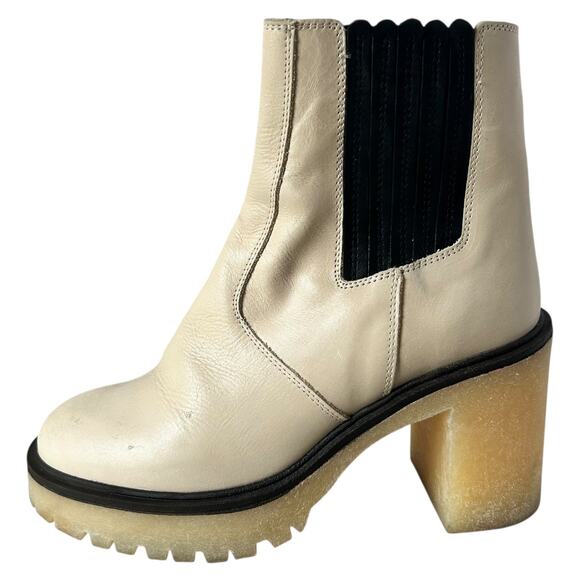 Free People James Chelsea Boot Bone White Chunky Platform Boho Wmn Size 37.5 - Picture 3 of 10